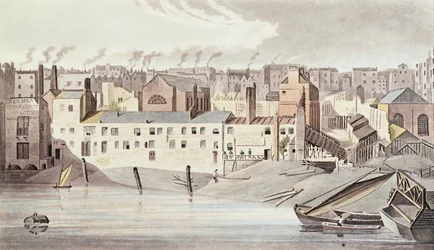 Partie des ruines du Savoy, 1816 (gravure en couleur)